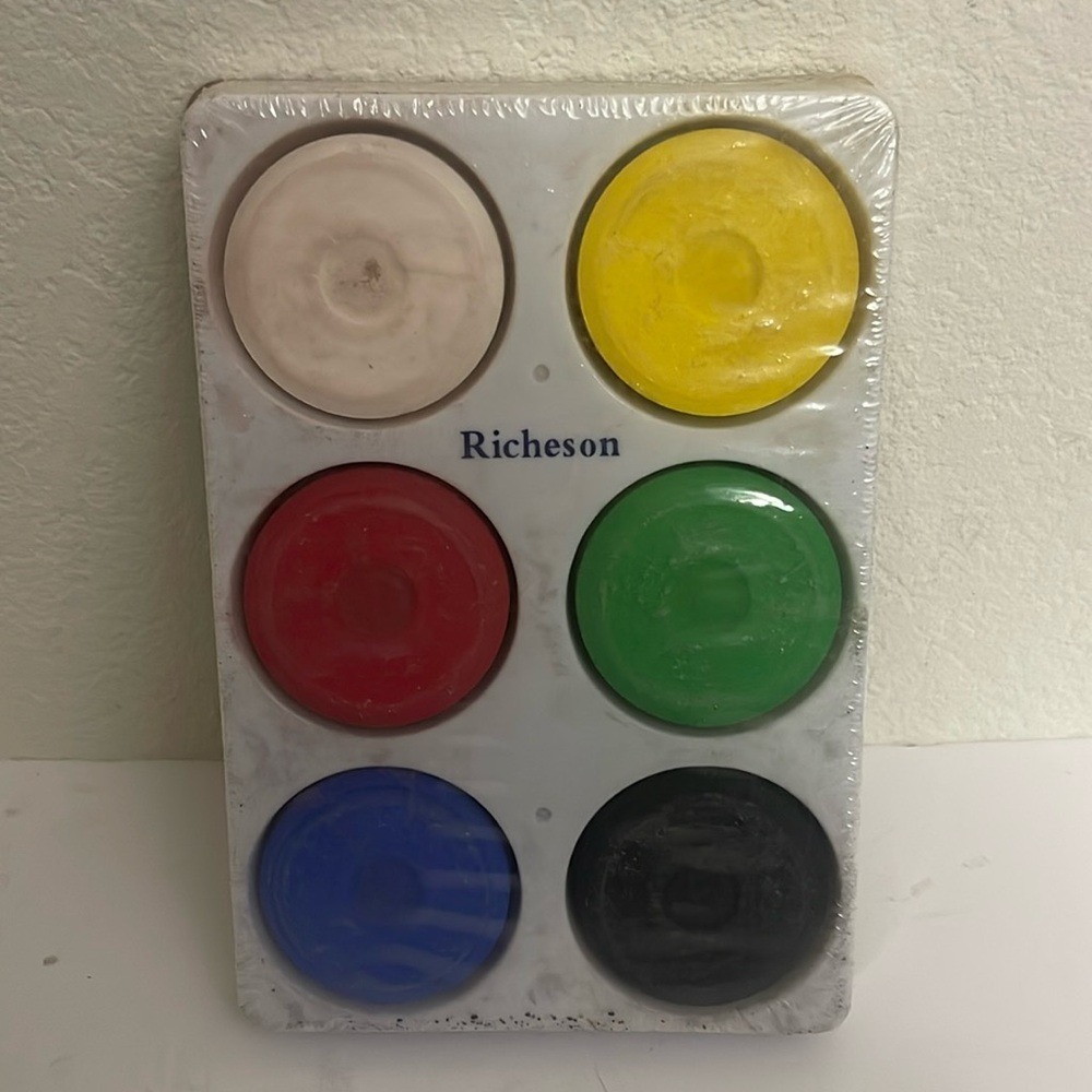 Jack Richeson Set of 6 Large Tempera Blocks Primary Colors in Tray 101260